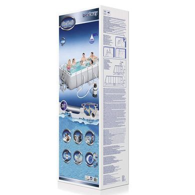 Каркасний басейн Bestway 56442, 404 х 201 х 100 см, пісочний насос 3 028 л/год, дозатор, сходи
