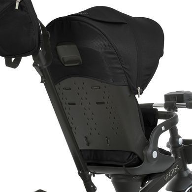 Велосипед триколісний з батьківською ручкою EL CAMINO VECTOR Black, поворотне сидіння, дощовик, ME 1162-1
