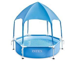 Дитячий каркасний круглий басейн з навісом CANOPY METAL FRAME POOL, 183*38см, об'єм 700л., Intex 28209 NP
