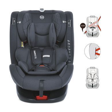 Автокрісло дитяче EL CAMINO Everest, поворот 360&deg;, Isofix, 0-36 кг, чорне, ME 1114 Black