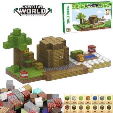 Конструктор магнитный для мальчиков Майнкрафт, Creative World, 192 дет., JM 807