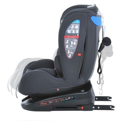 Автокрісло дитяче EL CAMINO Everest, поворот 360&deg;, Isofix, 0-36 кг, чорне, ME 1114 Black
