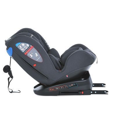 Автокрісло дитяче EL CAMINO Everest, поворот 360&deg;, Isofix, 0-36 кг, чорне, ME 1114 Black