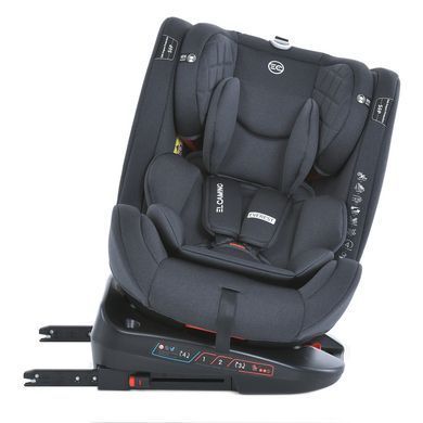Автокрісло дитяче EL CAMINO Everest, поворот 360&deg;, Isofix, 0-36 кг, чорне, ME 1114 Black