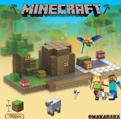 Конструктор магнитный для мальчиков Майнкрафт, Creative World, 192 дет., JM 807