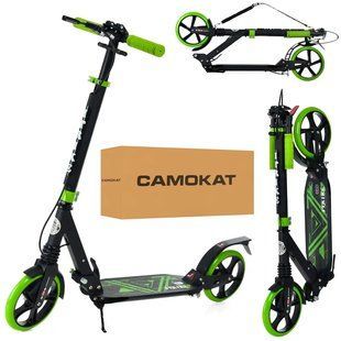 Самокат двоколісний складаний iTrike SR 2-018-10-BGR, біло-зелений, ручне гальмо, замок