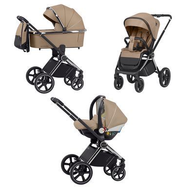 Коляска универсальная 3 в 1, CARRELLO Ultimo CRL-6512 3in1 Pearl Beige, бежевая, Карелло Ультимо