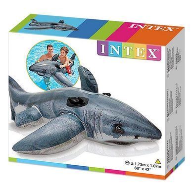 Детский надувной плотик для катания &laquo;Белая Акула&raquo;, Intex 57525, 173 х 107 см