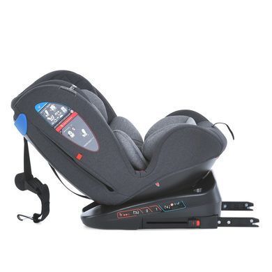 Автокрісло дитяче EL CAMINO Everest, поворот 360&deg;, Isofix, 0-36 кг, сіре, ME 1114 Light Gray