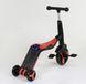 Самокат 3в1 3-колёсный ( велосипед, беговел), музыка, свет Best Scooter JT 28288 красный
