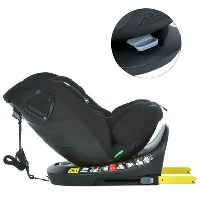 Детское автокресло EL CAMINO i-HOLD, поворот 360&deg;, ISOFIX, рост 40-150см, черное, ME 1188 Black