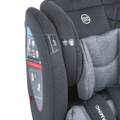 Автокрісло дитяче EL CAMINO Everest, поворот 360&deg;, Isofix, 0-36 кг, сіре, ME 1114 Dark Gray