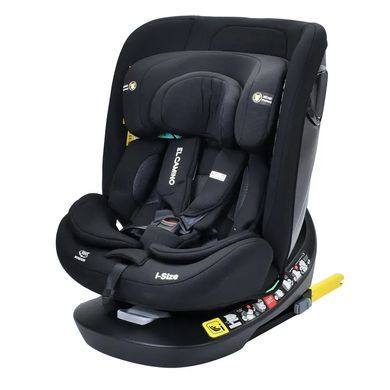 Автокрісло дитяче EL CAMINO i-HOLD, поворот 360&deg;, ISOFIX, зріст 40-150см, чорне, ME 1188 Black