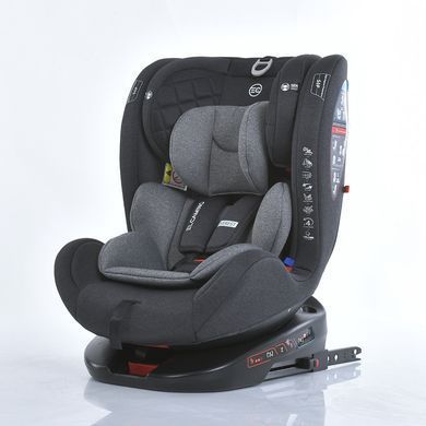 Автокрісло дитяче EL CAMINO Everest, поворот 360&deg;, Isofix, 0-36 кг, сіре, ME 1114 Dark Gray
