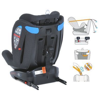 Автокрісло дитяче EL CAMINO Everest, поворот 360&deg;, Isofix, 0-36 кг, сіре, ME 1114 Dark Gray