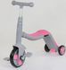 Самокат 3в1 3-колёсный ( велосипед, беговел), музыка, свет Best Scooter JT 90601 розовый