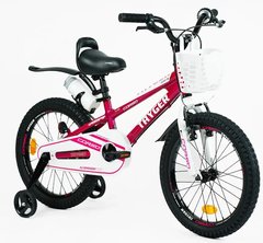 Велосипед дитячий двоколісний алюмінієвий CORSO "TAYGER" 18 дюймів для дівчинки, TG-21702