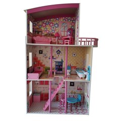 Кукольный деревянный домик с мебелью, 3 этажа, 110*75*30 см, MD 2411
