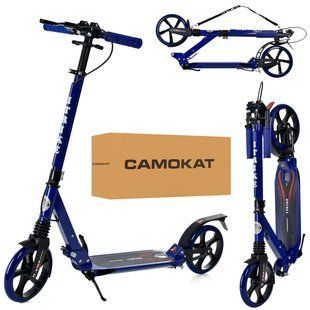 Самокат двоколісний складаний iTrike SR 2-018-10-BL синій, ручне гальмо, замок