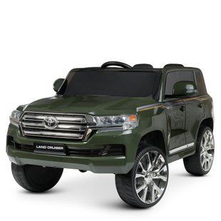 Електромобіль дитячий ліцензійний Джип Toyota Land Cruiser з м'яким сидінням (JJ2022EBLR-10) хакі