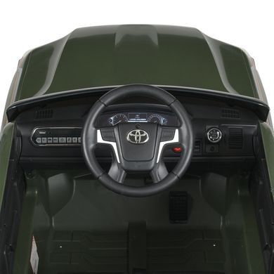 Електромобіль дитячий ліцензійний Джип Toyota Land Cruiser з м'яким сидінням (JJ2022EBLR-10) хакі