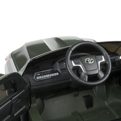 Електромобіль дитячий ліцензійний Джип Toyota Land Cruiser з м'яким сидінням (JJ2022EBLR-10) хакі