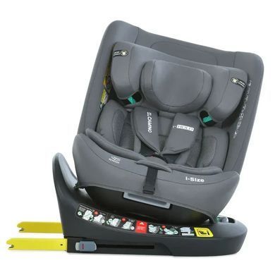 Автокрісло дитяче EL CAMINO i-HOLD, поворот 360&deg;, ISOFIX, зріст 40-150см, сіре, ME 1188 Shadow Gray
