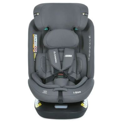 Автокрісло дитяче EL CAMINO i-HOLD, поворот 360&deg;, ISOFIX, зріст 40-150см, сіре, ME 1188 Shadow Gray