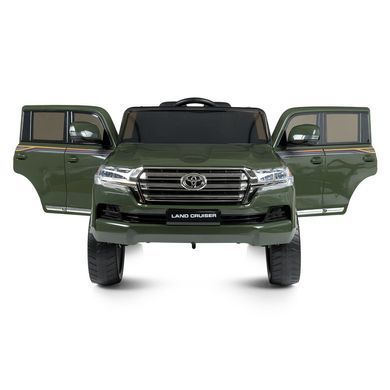 Електромобіль дитячий ліцензійний Джип Toyota Land Cruiser з м'яким сидінням (JJ2022EBLR-10) хакі