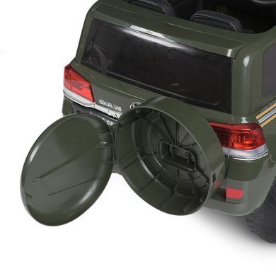 Електромобіль дитячий ліцензійний Джип Toyota Land Cruiser з м'яким сидінням (JJ2022EBLR-10) хакі