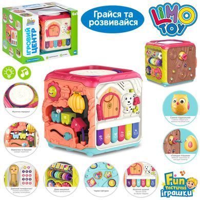 Дерев'яний центр "Логичеський куб" 6 в1, бізікуб Limo Toy, FT 0029 A