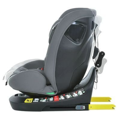 Автокрісло дитяче EL CAMINO i-HOLD, поворот 360&deg;, ISOFIX, зріст 40-150см, сіре, ME 1188 Shadow Gray