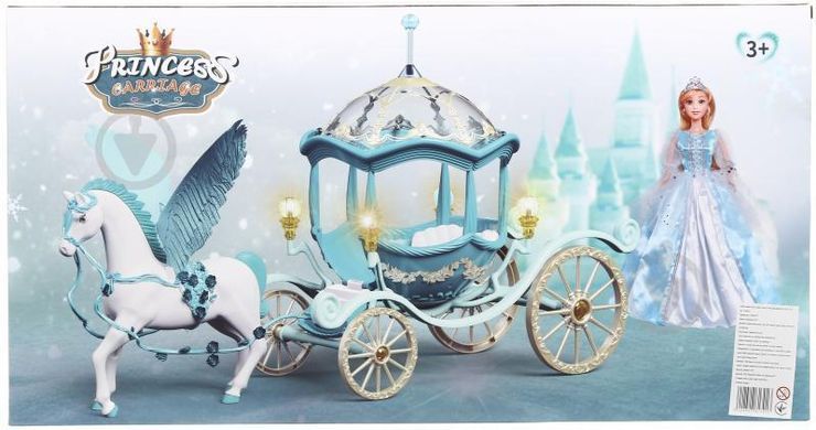 Карета для ляльки з конем (Пегас), ходить, звук, світло, 384A