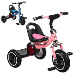 Велосипед дитячий триколісний Turbo Trike M 3650-M-1 рожевий, блакитний, колеса, що світяться