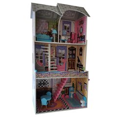 Кукольный деревянный домик с мебелью, 3 этажа, 119*65*30,5 см, MD 2412