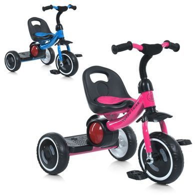 Велосипед детский трехколесный Turbo Trike M 3650-M-1 розовый, голубой, светящиеся колёса