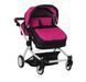 Коляска для ляльок трансформер, Melobo Carrello Connect для двійні, 9651A Hot pink
