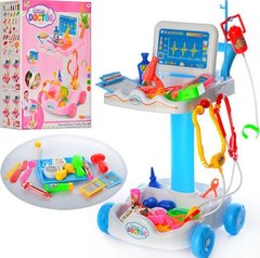 Детский игровой набор доктора с тележкой, медицинские инструменты, 30,5х30х51 см,606-1-5