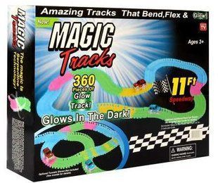 Автотрек светящийся Magic tracks, светящаяся дорога, 360 деталей, гоночная трасса, гоночный трек 2832