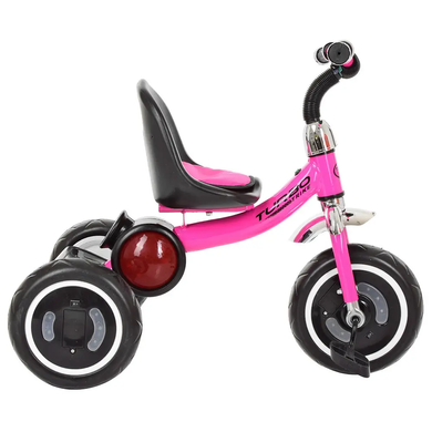 Велосипед детский трехколесный Turbo Trike M 3650-M-2 малиновый, салатовый, светящиеся колёса