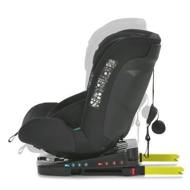 Автокрісло дитяче EL CAMINO i-JOY, поворот 360&deg;, ISOFIX, зріст 40-150см, чорне, ME 1205 Black