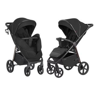 Коляска прогулочная CARRELLO Bravo Plus 2023 Jet Black,CRL-5515, черная, Карелло Браво