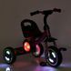 Велосипед дитячий триколісний Turbo Trike M 3650-M-2 фіолетовий, салатовий, колеса, що світяться