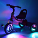 Велосипед детский трехколесный Turbo Trike M 3650-M-2 малиновый, салатовый, светящиеся колёса