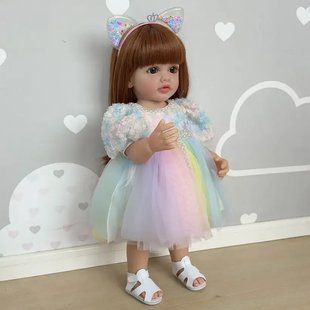 Кукла виниловая - принцесса в нарядной одежде, 55см, ручная работа, Reborn Baby Doll 70