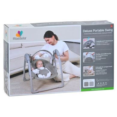 Дитячий шезлонг-качалка, музичний, дуга з підвісками, Mastela Deluxe, 79&times;58&times;58 см, 6599