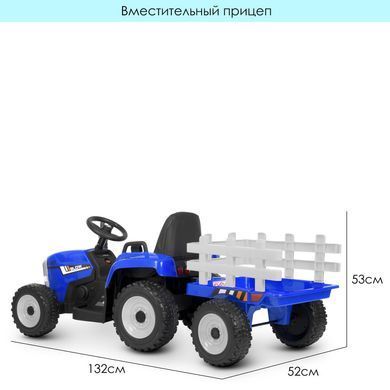 Електромобіль дитячий трактор із причепом з м'яким сидінням на пульті керування (M 4479EBLR-4)