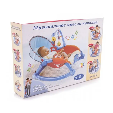 Детский шезлонг-качалка, PLAY SMART 7179 до 11кг (RUS)