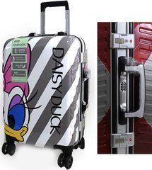 Детский чемодан дорожный 20" «Daisy Duck», кодовый замок + ключ, органайзер, подножка