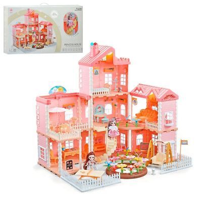 Ляльковий будиночок "Princess house" (ляльки, меблі, аксесуари), 3 поверхи, 290 предметів, 52-73-69см., 668-80A